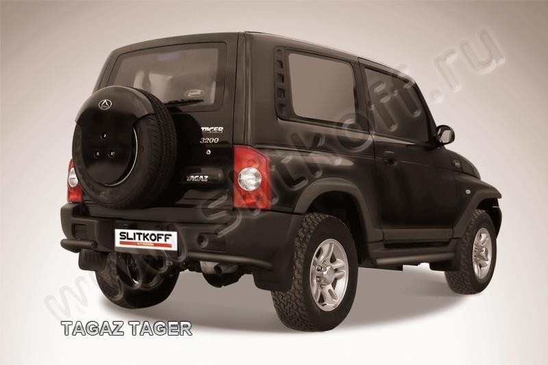 Slitkoff TAT019B защита заднего бампера уголки d57 черные ТагАЗ Tager