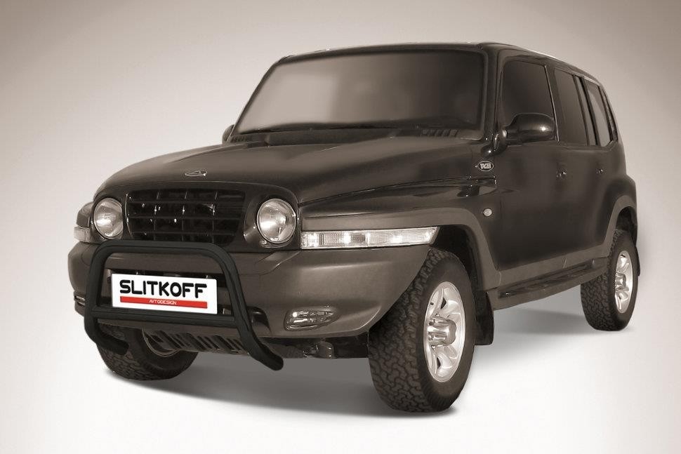 Slitkoff TAT5d008B кенгурятник d57 низкий черный ТагАЗ Tager 5 двер.