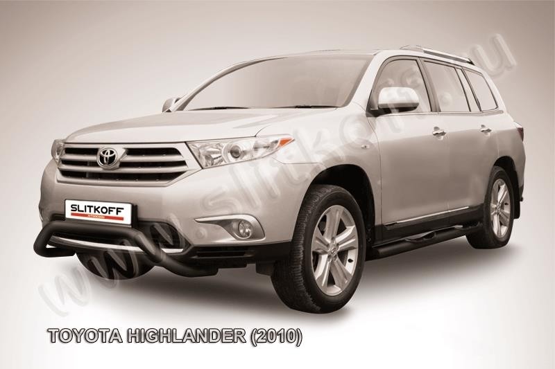 Slitkoff THI002B кенгурятник d57 низкий "мини" черный Toyota Highlander (2010)