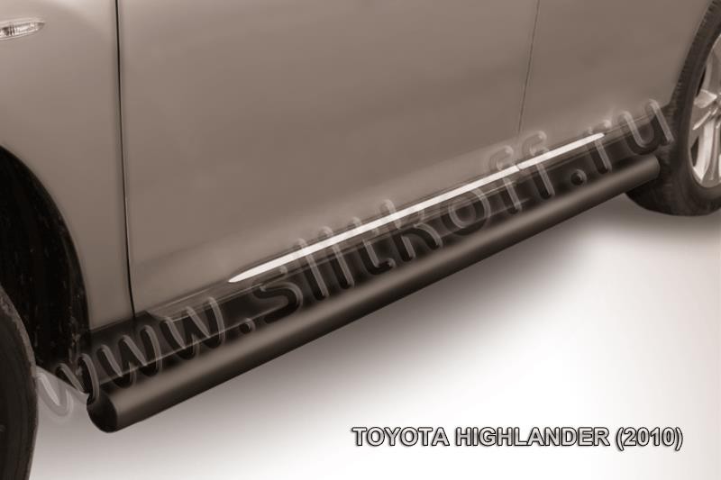 Slitkoff THI009B защита порогов d76 труба черная Toyota Highlander (2010)