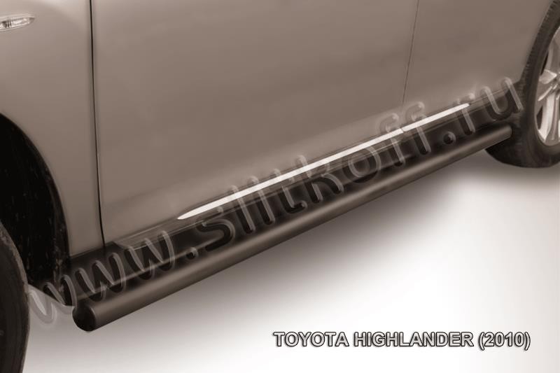 Slitkoff THI010B защита порогов d57 труба черная Toyota Highlander (2010)