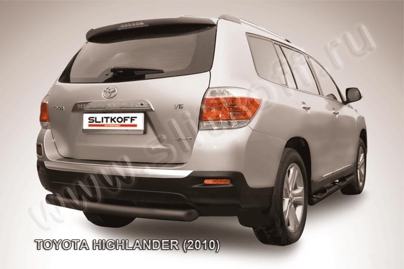 Slitkoff THI012B защита заднего бампера d76 радиусная черная Toyota Highlander (2010)