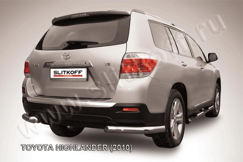 Slitkoff THI014 защита заднего бампера уголки d76 Toyota Highlander (2010)