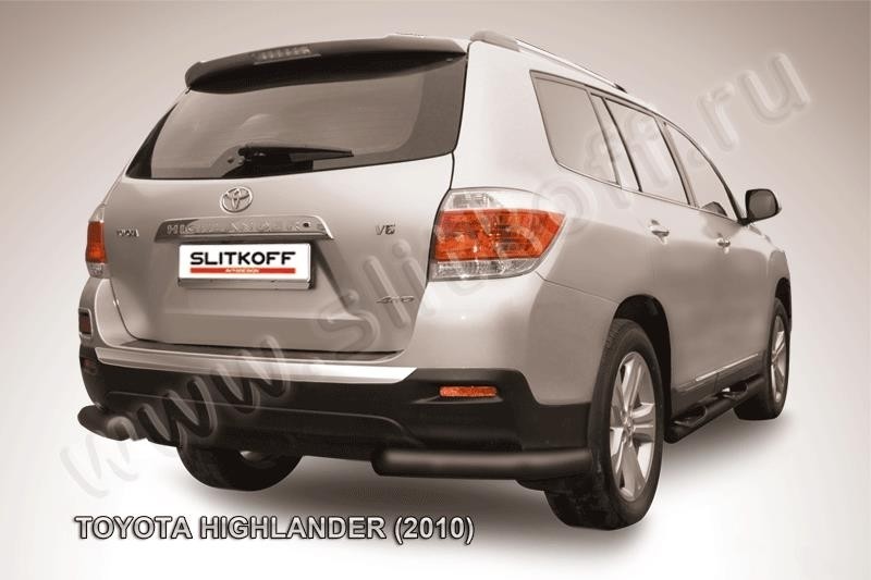 Slitkoff THI014B защита заднего бампера уголки d76 черные Toyota Highlander (2010)