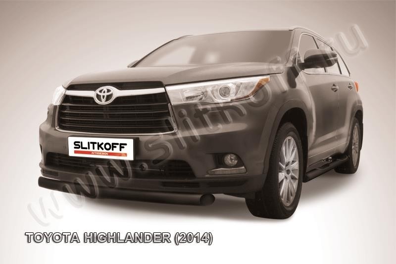 Slitkoff THI14-001B защита переднего бампера d76 радиусная черная Toyota Highlander (2014)