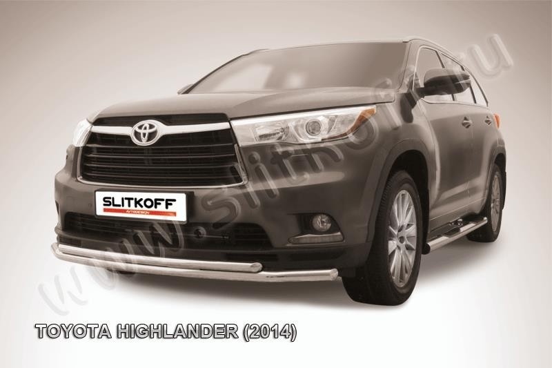 Slitkoff THI14-002 защита переднего бампера d57+ d42 двойная Toyota Highlander (2014)
