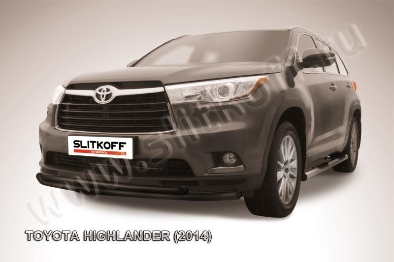Slitkoff THI14-002B защита переднего бампера d57+ d42 двойная радиусная Toyota Highlander (2014)