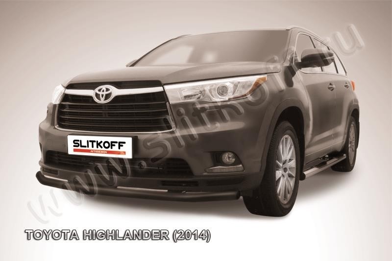 Slitkoff THI14-003B защита переднего бампера d57 черная Toyota Highlander (2014)