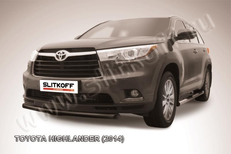 Slitkoff THI14-005B защита переднего бампера d57 радиусная черная Toyota Highlander (2014)