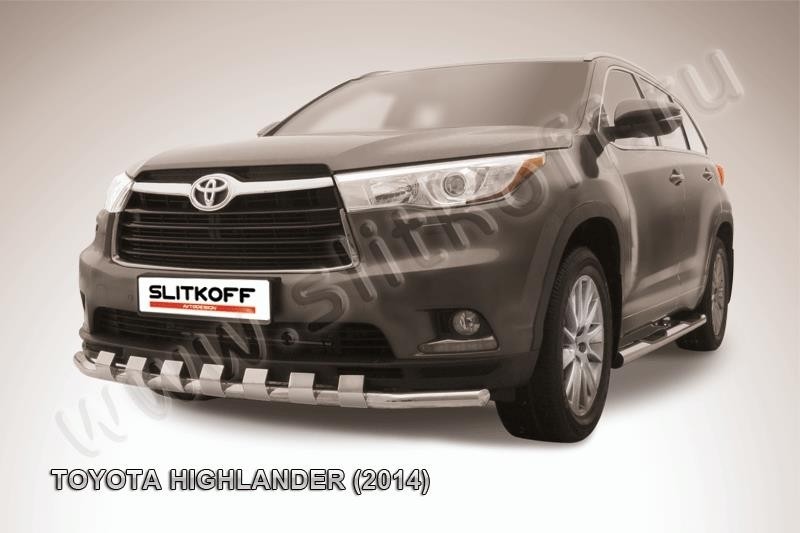 Slitkoff THI14-007 защита переднего бампера d57 с декоративными элементами Toyota Highlander (2014)