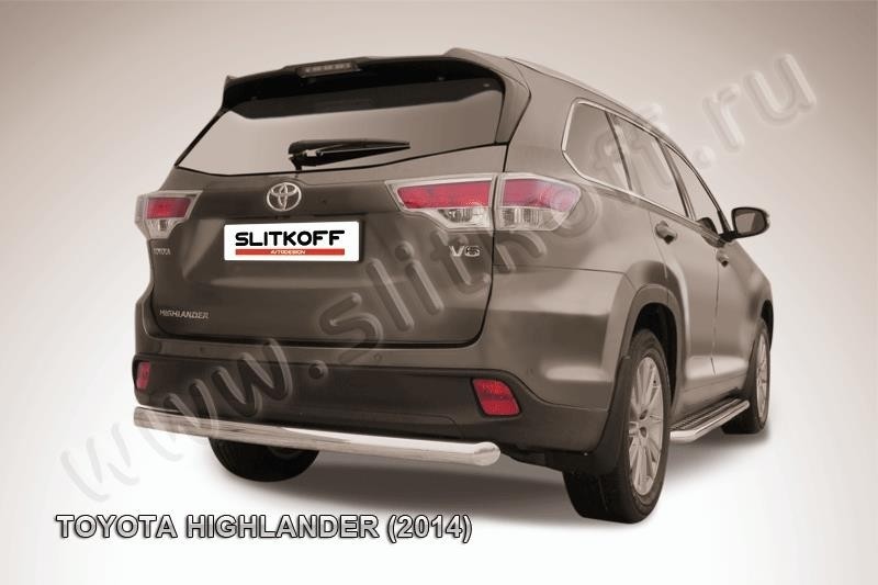 Slitkoff THI14-011 защита заднего бампера d76 радиусная Toyota Highlander (2014)