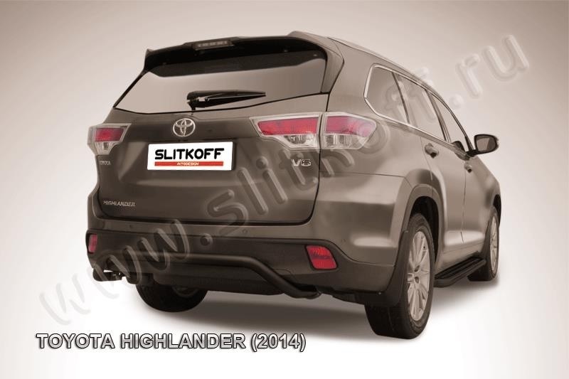 Slitkoff THI14-016B защита заднего бампера d57 "скоба" черная Toyota Highlander (2014)