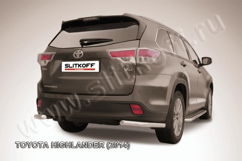 Slitkoff THI14-020 защита заднего бампера уголки d57 Toyota Highlander (2014)