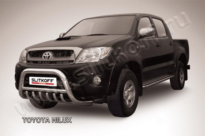 Slitkoff THL001 кенгурятник d76 низкий с защитой картера Toyota Hilux (2011)