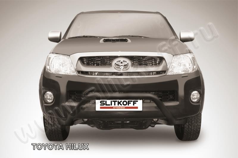 Slitkoff THL006B кенгурятник d57 низкий широкий "мини" черный Toyota Hilux (2011)