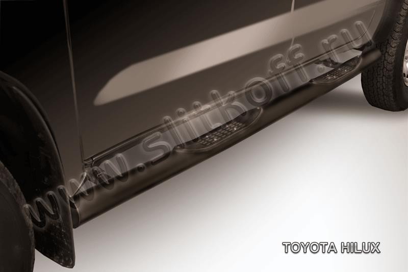 Slitkoff THL009B защита порогов d76 с проступями черная Toyota Hilux (2011)