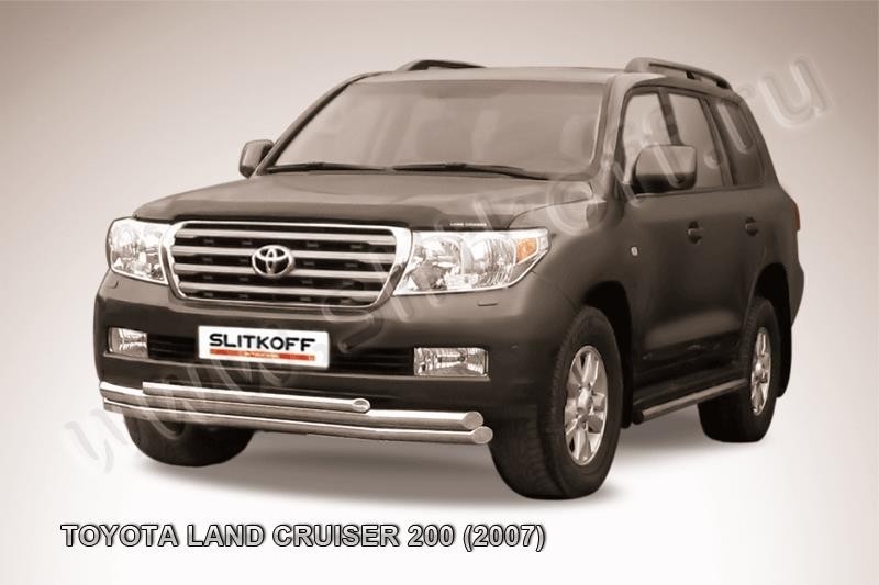 Slitkoff TLC2-013 защита переднего бампера d57+ d57+ d42 тройная Toyota Land Cruiser 200 (2007)