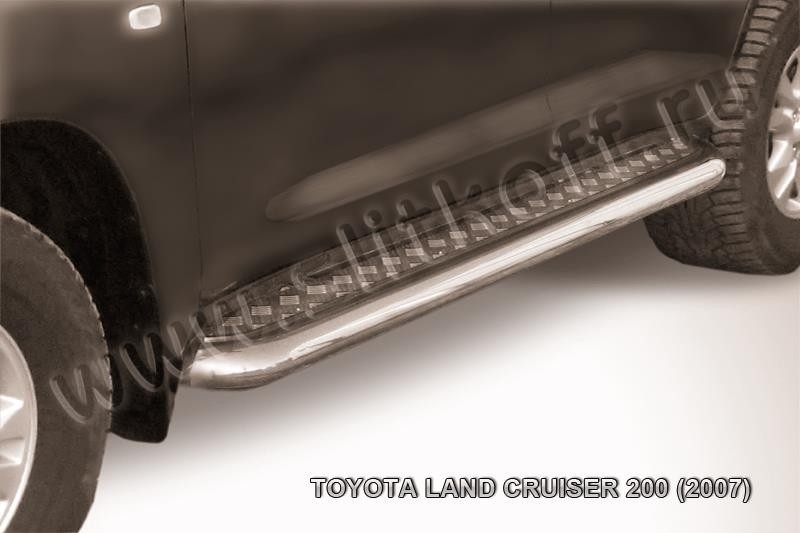 Slitkoff TLC2-017 защита порогов d76 с листом Toyota Land Cruiser 200 (2007)