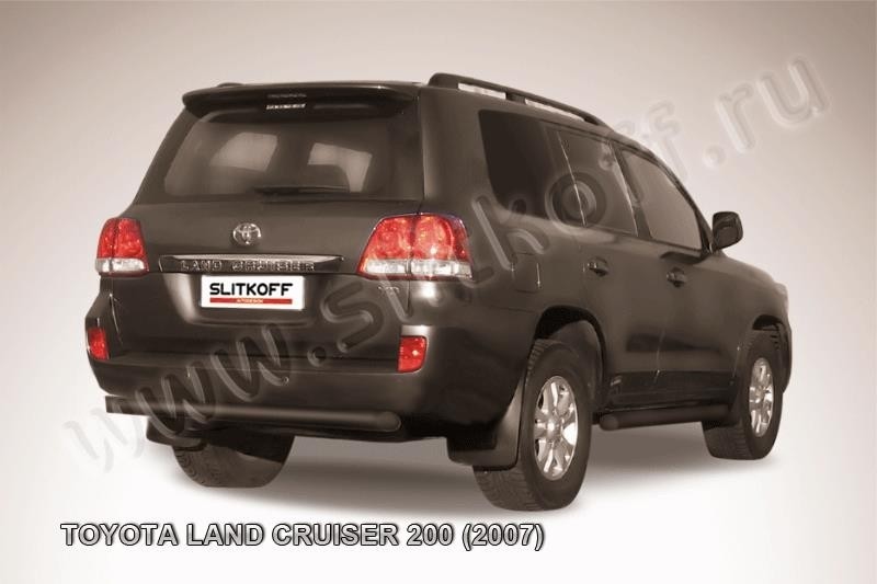 Slitkoff TLC2-023B защита заднего бампера d76 короткая черная Toyota Land Cruiser 200 (2007)