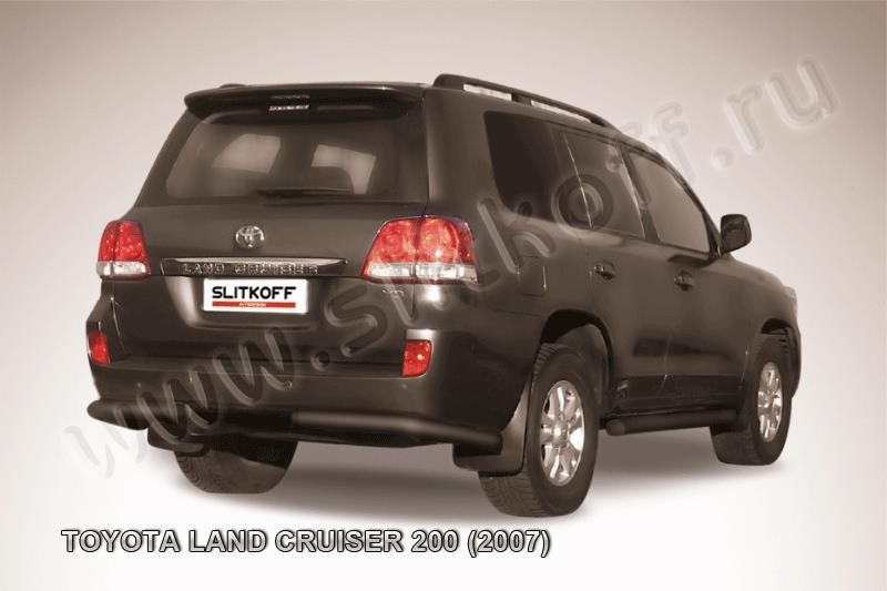 Slitkoff TLC2-025B защита заднего бампера уголки d76 черные Toyota Land Cruiser 200 (2007)
