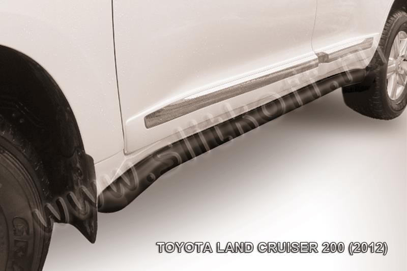 Slitkoff TLC2-12-014B защита порогов d76 с гибами черная Toyota Land Cruiser 200 (2012)