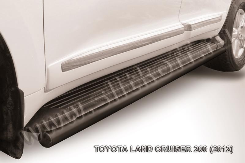 Slitkoff TLC2-12-016B защита штатного порога d57 черная Toyota Land Cruiser 200 (2012)