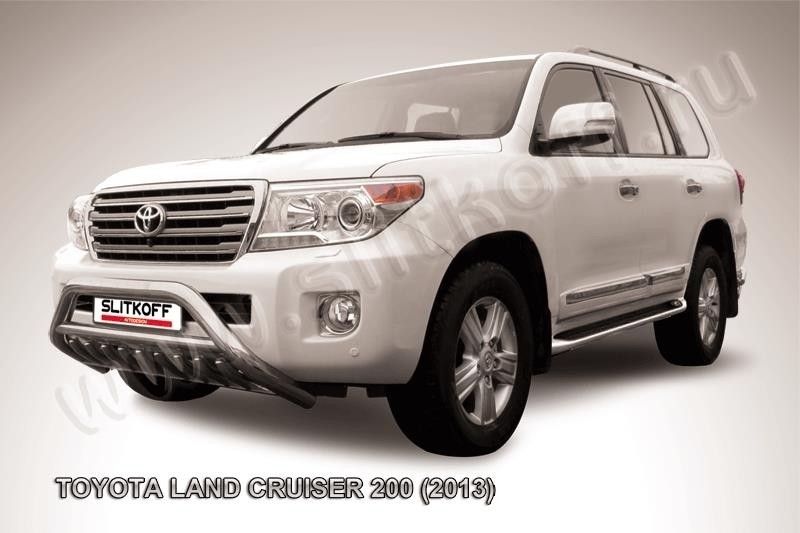 Slitkoff TLC2-13-006 кенгурятник d76 низкий широкий с защитой картера и перемычкой Toyota Land Cruiser 200 (2013)