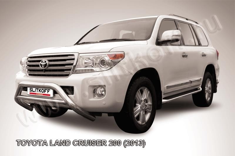 Slitkoff TLC2-13-008 кенгурятник d76 низкий широкий с перемычкой Toyota Land Cruiser 200 (2013)