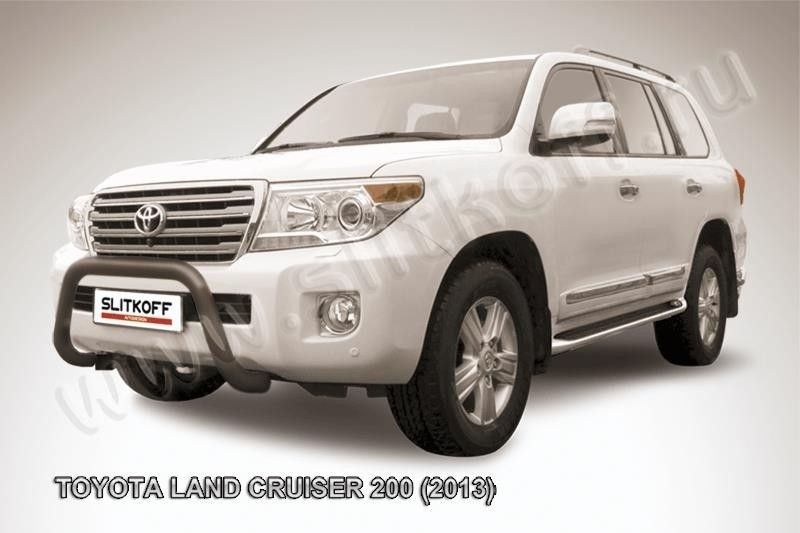 Slitkoff TLC2-13-012B кенгурятник d76 низкий "мини" черный Toyota Land Cruiser 200 (2013)