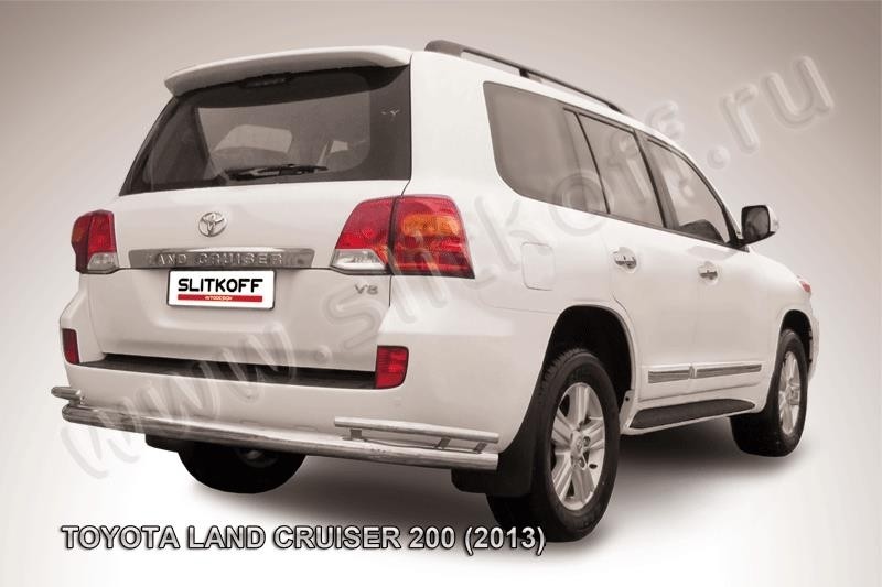 Slitkoff TLC2-13-015 защита заднего бампера d76+ d42 двойная Toyota Land Cruiser 200 (2013)