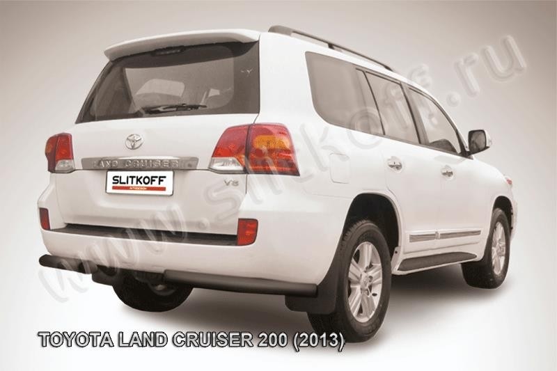 Slitkoff TLC2-13-018B защита заднего бампера уголки d76 черные Toyota Land Cruiser 200 (2013)