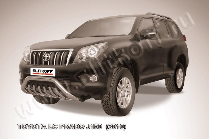 Slitkoff TOP005 кенгурятник d76 низкий "мини" с защитой картера Toyota Land Cruiser Prado (2010)