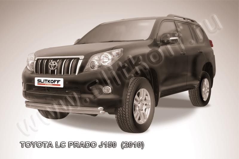 Slitkoff TOP010 защита переднего бампера d57+ d57 двойная радиусная Toyota Land Cruiser Prado (2010)