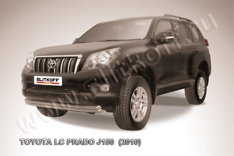 Slitkoff TOP011 защита переднего бампера d57+ d57 двойная Toyota Land Cruiser Prado (2010)