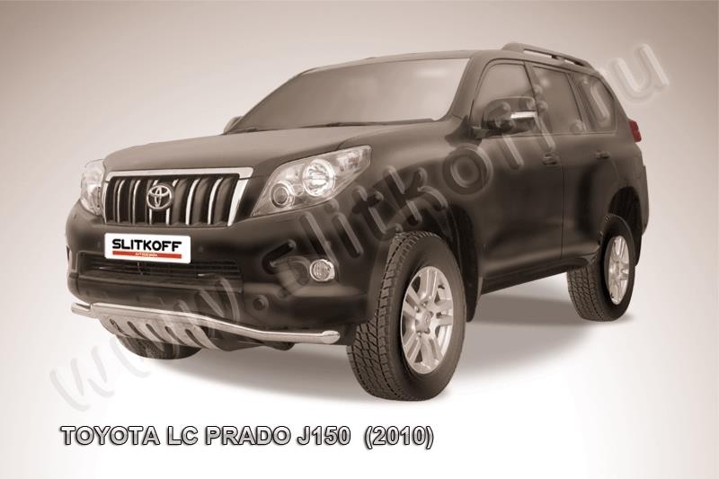 Slitkoff TOP014 защита переднего бампера d57 "волна" с защитой картера Toyota Land Cruiser Prado (2010)