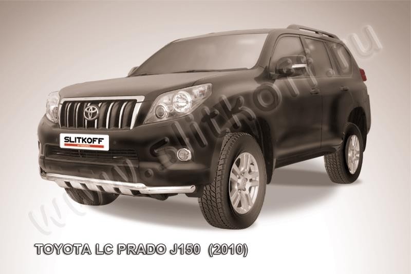 Slitkoff TOP023 защита переднего бампера d57+ d57 двойная с защитой картера Toyota Land Cruiser Prado (2010)