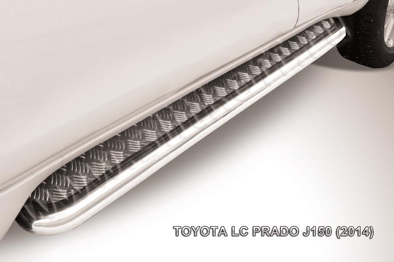 Slitkoff TOP14-008 защита порогов d76 с листом усиленная Toyota Land Cruiser Prado (2014)