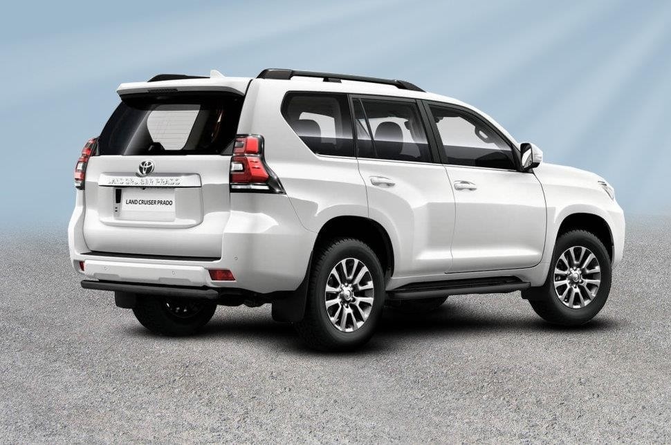 Slitkoff TOP17-013B защита заднего бампера d57 короткая черная Toyota Land Cruiser Prado (2017)