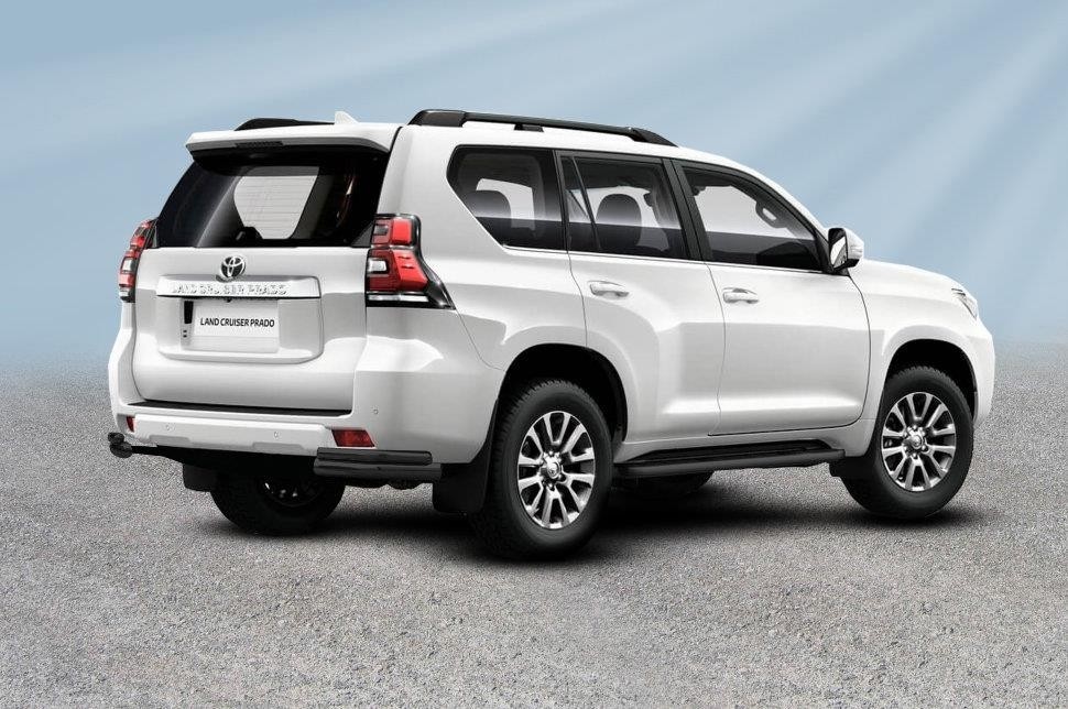 Slitkoff TOP17-014B защита заднего бампера уголки d76+ d42 двойные черные Toyota Land Cruiser Prado (2017)