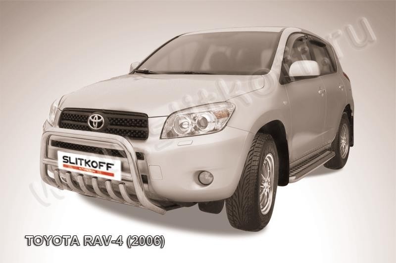 Slitkoff TR4003 кенгурятник d57 низкий c защитой картера Toyota RAV4 (2006)
