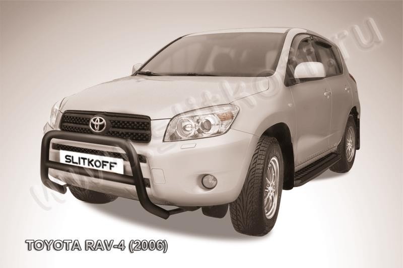 Slitkoff TR4004B кенгурятник d57 низкий черный Toyota RAV4 (2006)