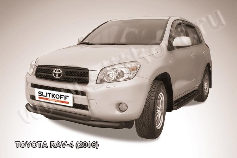Slitkoff TR4005B защита переднего бампера d76+ d57 двойная черная Toyota RAV4 (2006)