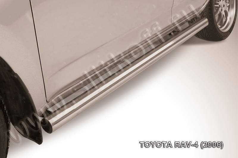Slitkoff TR4008 защита порогов d76 труба Toyota RAV4 (2006)