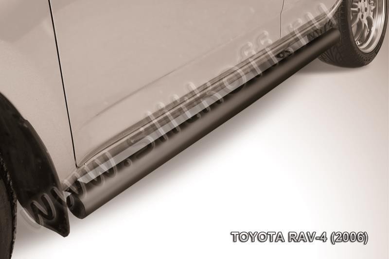 Slitkoff TR4008B защита порогов d76 труба черная Toyota RAV4 (2006)