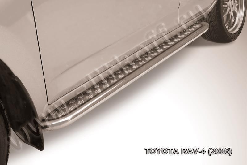 Slitkoff TR4009 защита порогов d57 с листом Toyota RAV4 (2006)
