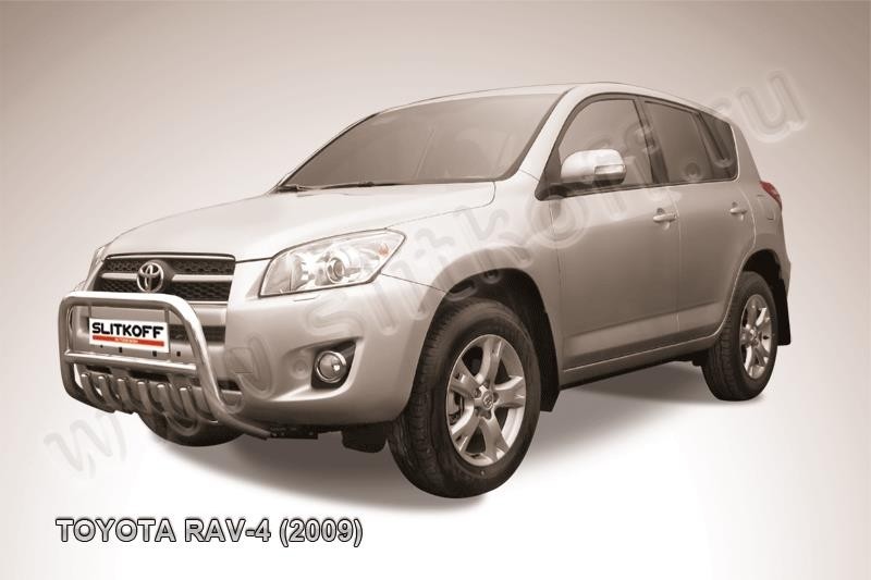 Slitkoff TR409-003 кенгурятник d57 низкий c защитой картера Toyota RAV4 (2009)