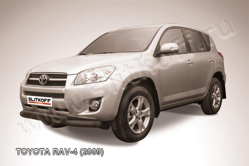 Slitkoff TR409-005B защита переднего бампера d76+ d57 двойная черная Toyota RAV4 (2009)