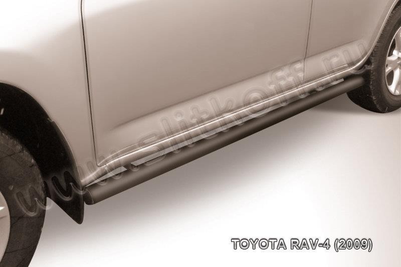 Slitkoff TR409-011B защита порогов d57 труба черная Toyota RAV4 (2009)