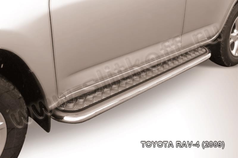 Slitkoff TR409-012 защита порогов d57 с листом Toyota RAV4 (2009)