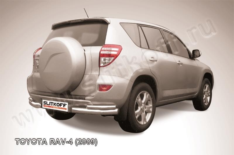 Slitkoff TR409-013 защита заднего бампера уголки d76+ d42 двойные Toyota RAV4 (2009)